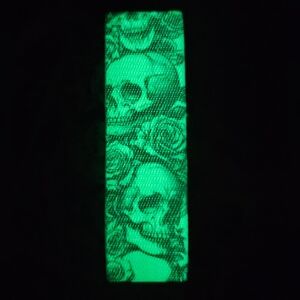 ZOX "YOU CAN'T TAKE IT WITH YOU" #622 WSTAR GOLDIE GLOW IN DARK SKULLS Wristband